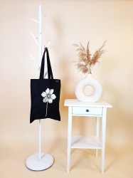 Medžiaginis maišelis - Klasikinė juoda / Gėlė - Nešu.lt