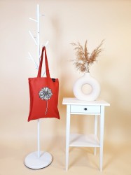 Textile bag - Burning red / Flower - Nešu.lt