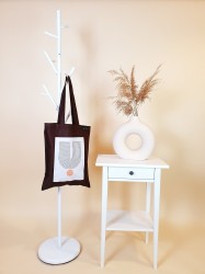 Textile bag - Dark brown / Arc & dot - Nešu.lt