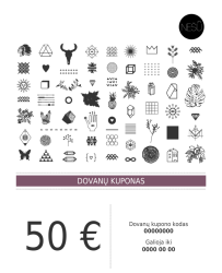 Medžiaginis maišelis - Dovanų kuponas 50 Eur - Nešu.lt