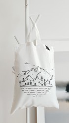 Medžiaginis maišelis - Tyla kalnuose / Baltas / Trumpos rankenos - Nešu.lt