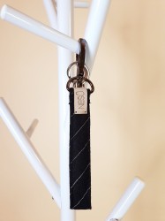 Textile bag - Black keychain - Nešu.lt