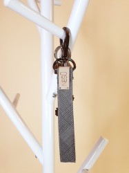 Textile bag - Grey keychain - Nešu.lt