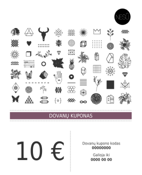 Medžiaginis maišelis - Dovanų kuponas 10 Eur - Nešu.lt