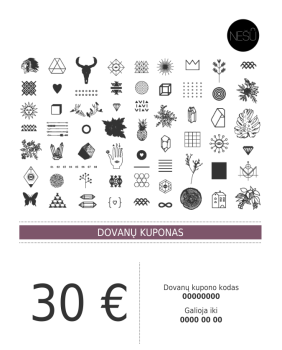 Medžiaginis maišelis - Dovanų kuponas 30 Eur - Nešu.lt
